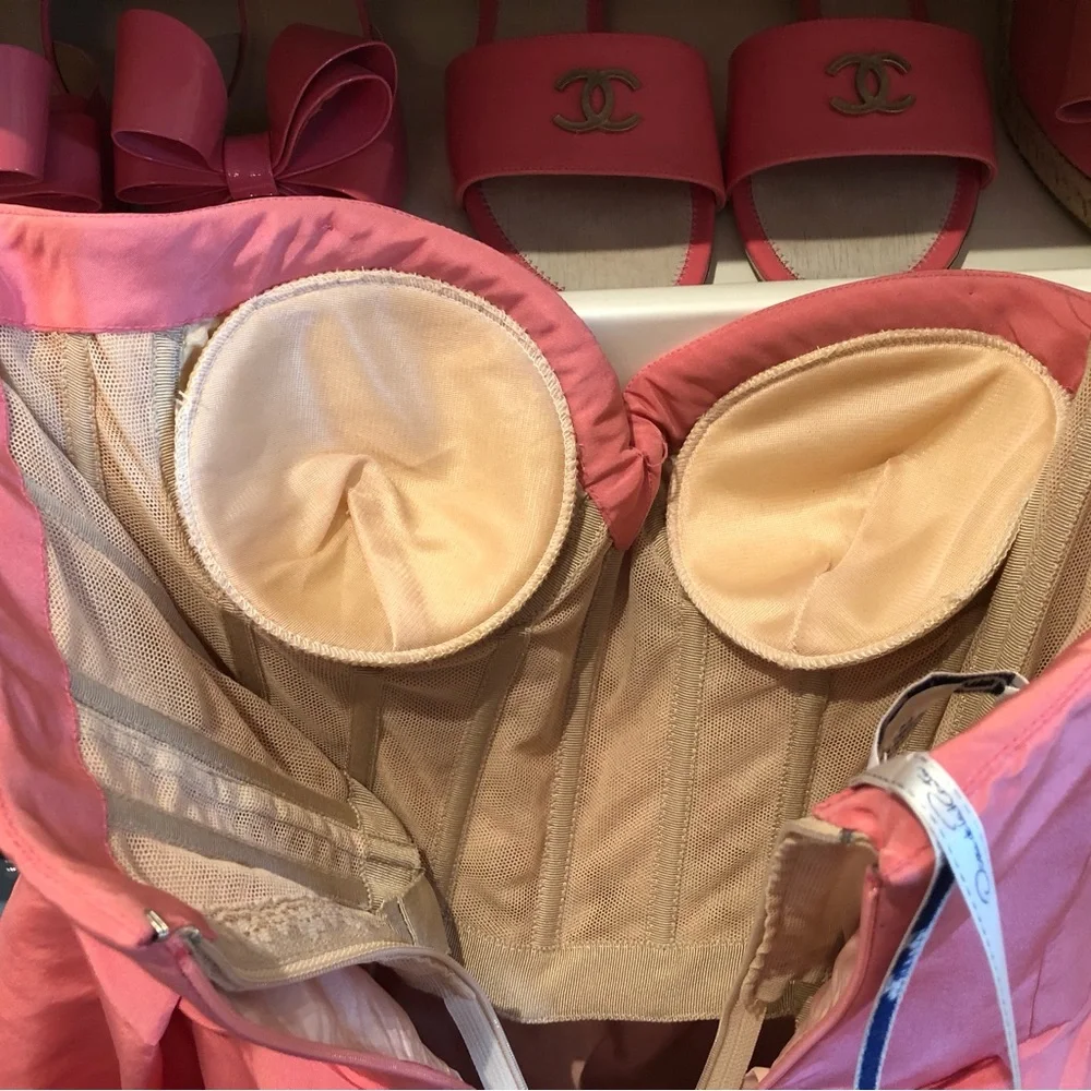 Oscar De La Renta Perfect Pink Sweetheart Strapless Silk Dress, Size 8 or 6 - Picture 8 of 14